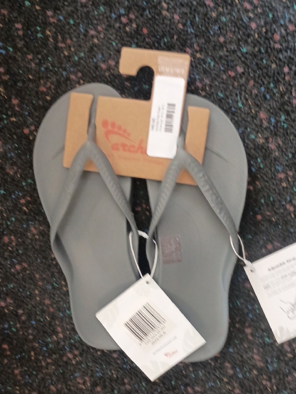 Archie's Arch Support Gray Flip Flop Sandals